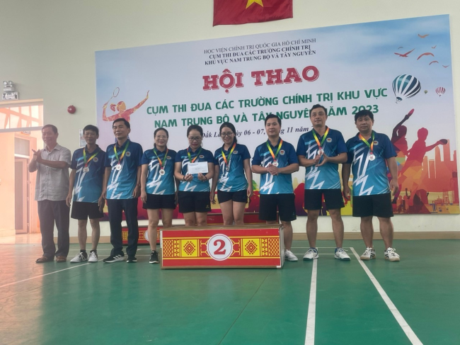 Trường Chính trị tỉnh Quảng Ngãi tham gia hội thao Cụm thi đua các trường chính trị Nam Trung Bộ và Tây Nguyên năm 2023 tại Đắk Lắk