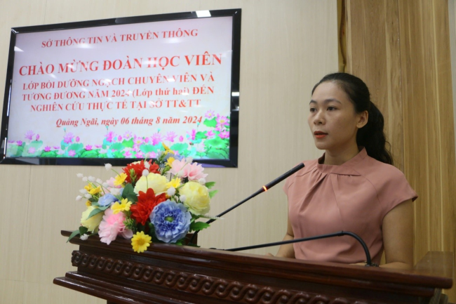Hoạt động nghiên cứu thực tế tại Sở Thông tin và truyền thông của Đoàn nghiên cứu thực tế Lớp Bồi dưỡng ngạch chuyên viên và tương đương (Lớp thứ hai) năm 2024